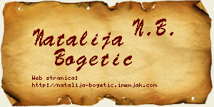 Natalija Bogetić vizit kartica